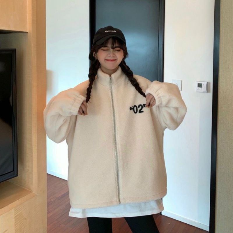 ÁO KHOÁC NỈ LÔNG THÊU CHỮ 02