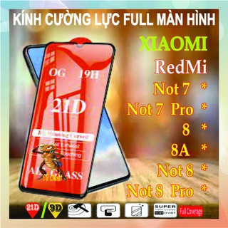Mếng dán kính cường lực full màn hình, điện thoại xiaomi redmi not 7, not 7pro, redmi 8, 8a, not 8, not 8pro.