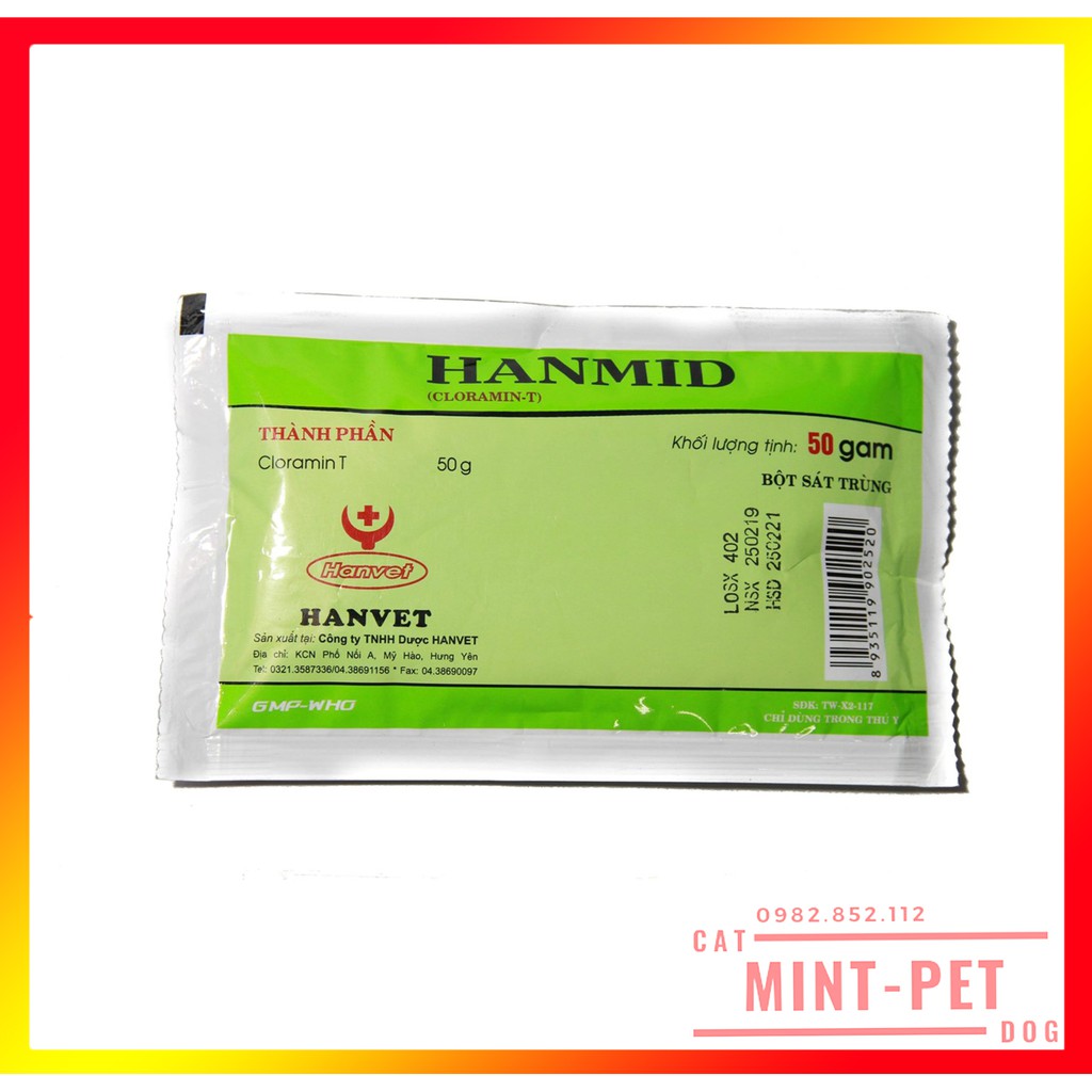 Bột vệ sinh sát trùng chuồng trại thú cưng HANMID #MintPet