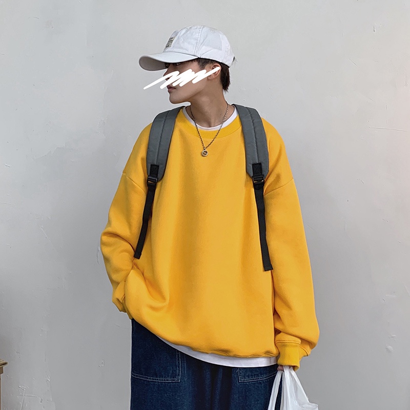 Áo Hoodie IFNICEFUTURE Tay Dài Dáng Rộng Màu Trơn Thời Trang Hồng Kông Dành Cho Các Cặp Đôi Đang Yêu