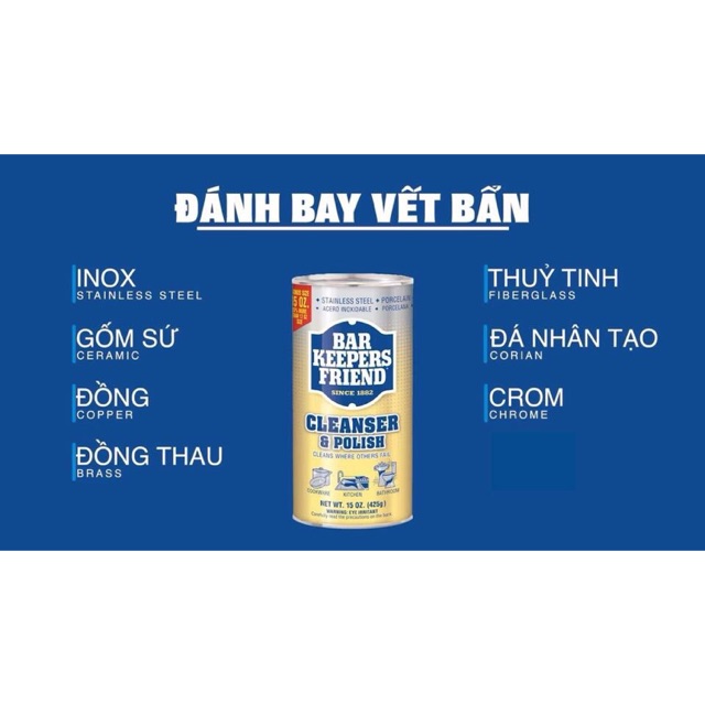 Bột làm sạch Bar keepers Friend