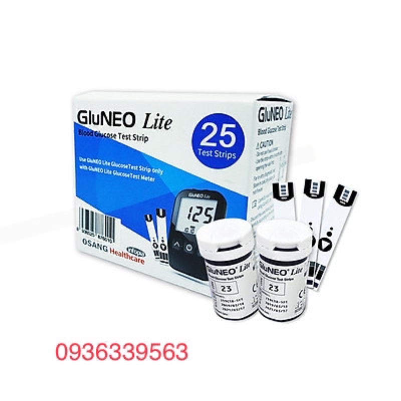 Que thử đường huyết Gluneo lite hộp 50 que