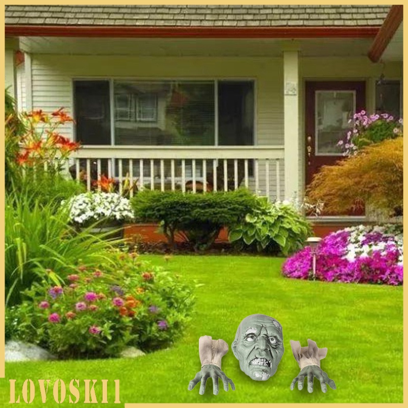 [LOVOSKI1]Horrible Lawn Zombie Decoration Garden Arms Ornament Realistic Spooky Statue