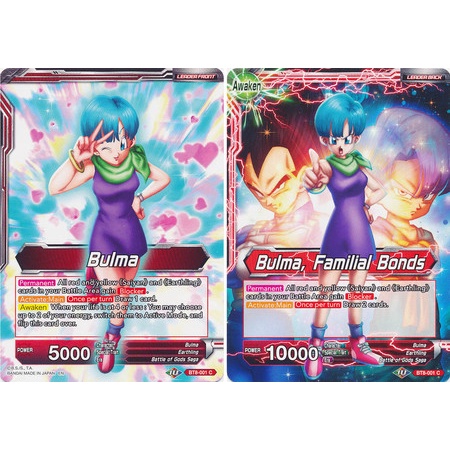 Thẻ bài Dragonball - TCG - Bulma, Familial Bonds / BT8-001'