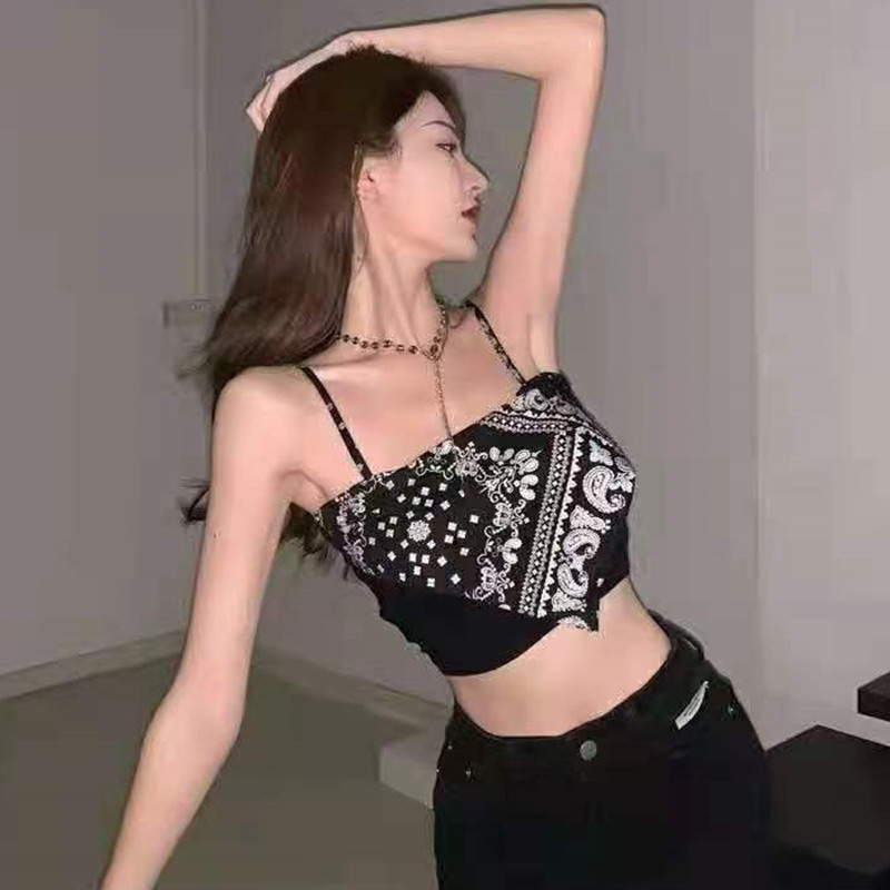 DUNEA Áo Croptop Hai Dây Thiết Kế Độc Đáo Thời Trang Cá Tính Cho Nữ