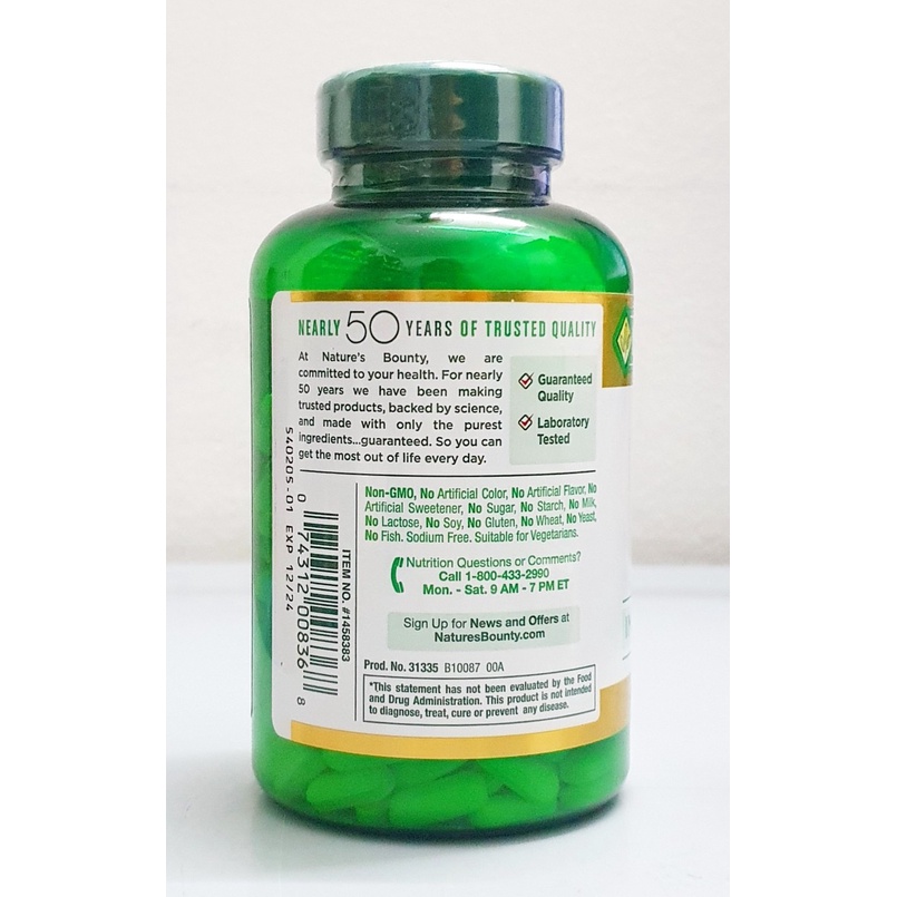 Viên Uống Bổ Sung Kẽm ZinC 50mg hãng Nature's Bounty chai 400 viên của Mỹ