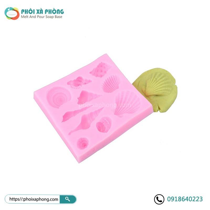 Khuôn Silicon Trang Trí Xà Phòng Hình Vỏ Sò (Silicone Fondant Conch Shell Border Soap Cake Mold)