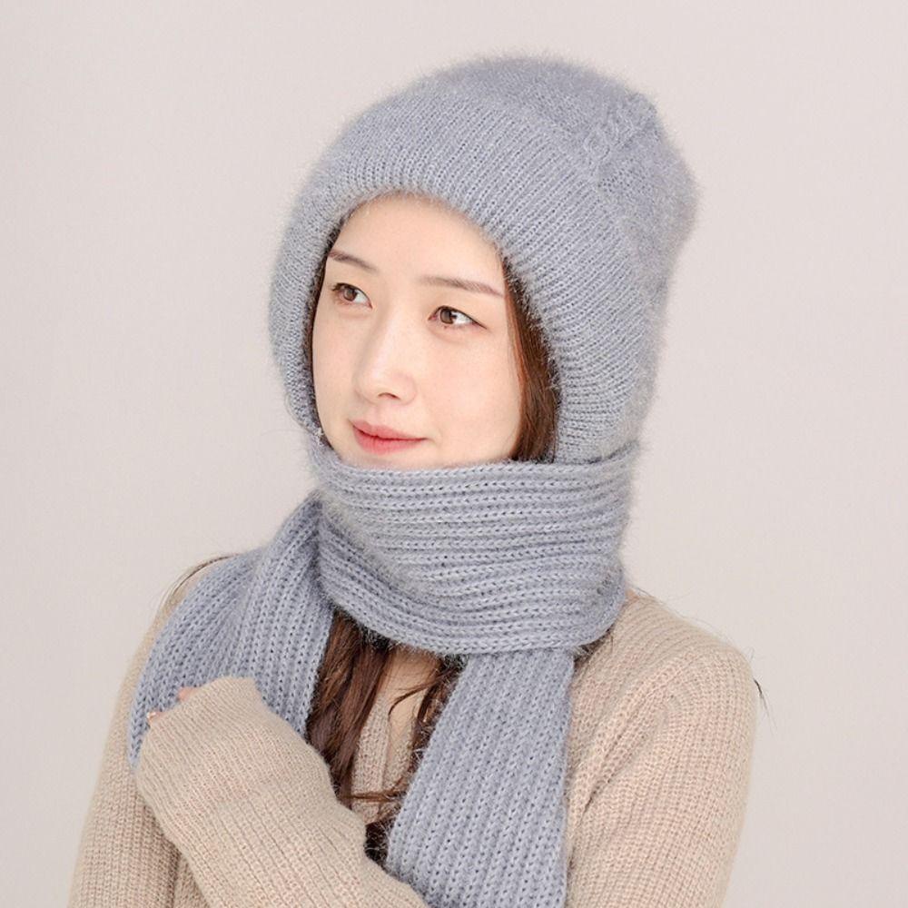 QQMALL Mũ beanie Trùm Đầu Bảo Vệ Tai Chống Gió Màu Trơn Giữ Ấm Tiện Dụng