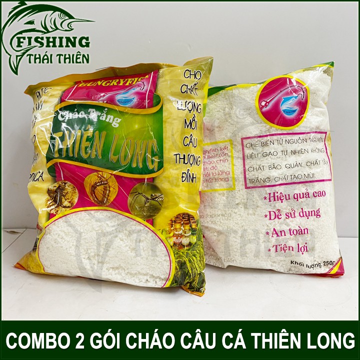 Combo 2 gói mồi câu, Cháo Thiên Long chuyên câu cá tra, rô phi, cá diêu hồng, chép, trắm, trôi