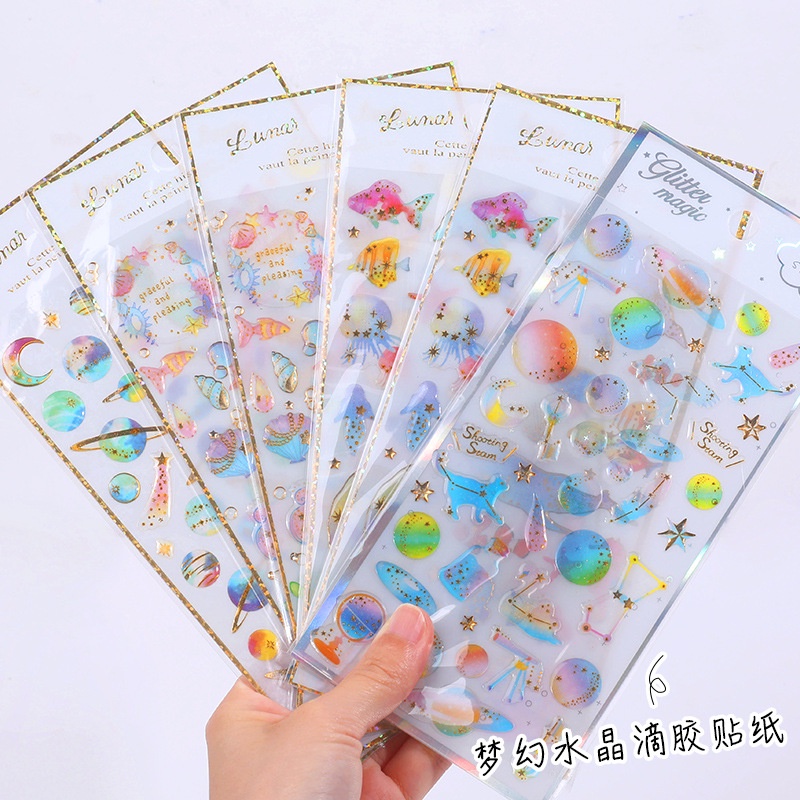 1 Miếng Dán Ba Chiều Hình Kỳ Lân Hoạt Hình Dễ Thương Trang Trí Nhật Ký / Điện Thoại / Cốc Nước Cho Bé