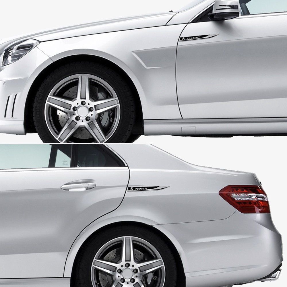 Set 2 miếng dán kim loại dành cho trang trí xe hơi Peugeot 206 308 3008 107 407 406 408 208 301 2008 307 207