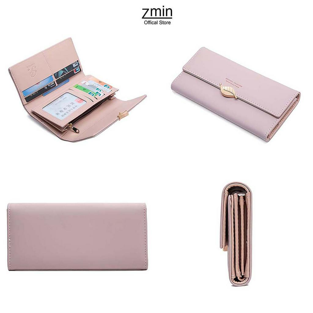 Ví dài nữ đựng tiền cầm tay Zmin, chất liệu da PU cao cấp - V019