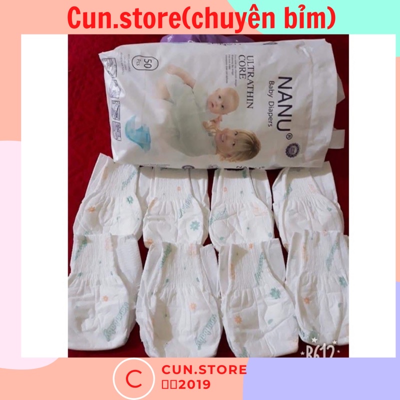 Tã dán, bỉm dán Nanubaby size S, M bịch 50 miếng