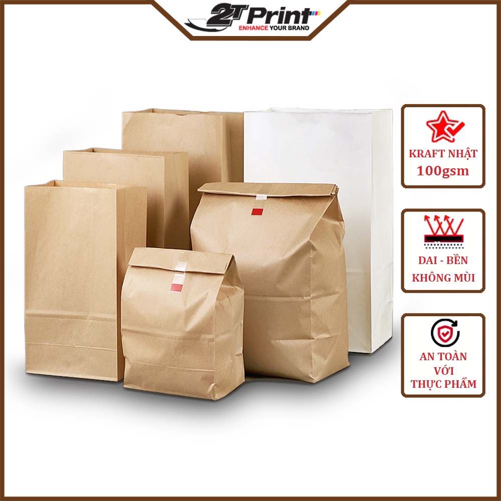 Túi Giấy Xi Măng - Túi Kraft Gói Hàng, Đựng Thực Phẩm, Quà Tặng, Quần Áo, Đầy Đủ Kích Thước, Giấy Dai, Dày, Chắc Chắn