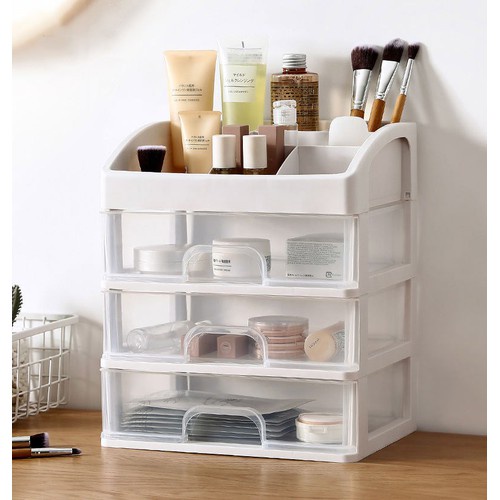 KỆ ĐỰNG MỸ PHẨM BẰNG NHỰA 4 TẦNG TRONG SUỐT