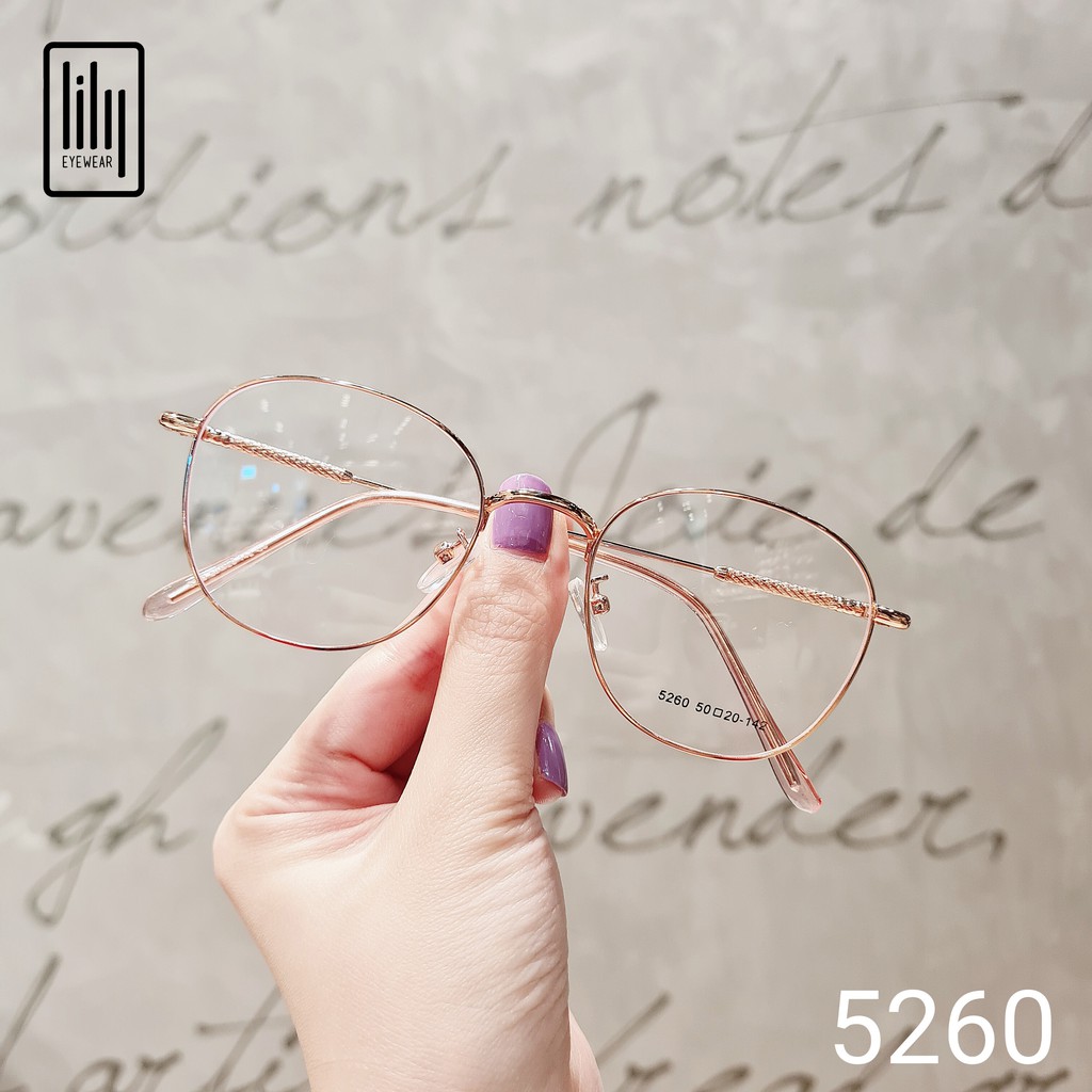 Gọng kính kim loại nam nữ Lilyeyewear mắt tròn thanh mảnh màu sắc thời trang - Y5260 | BigBuy360 - bigbuy360.vn