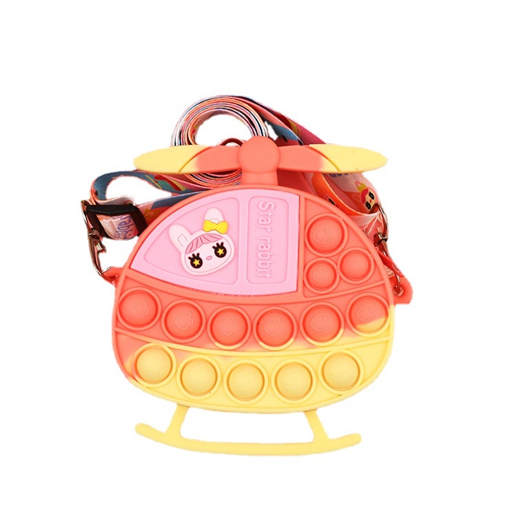 Túi pop it cho bé gái giá rẻ đeo chéo giảm căng thẳng bóp bong bóng hình máy bay siêu dễ thương Fullbaby 046