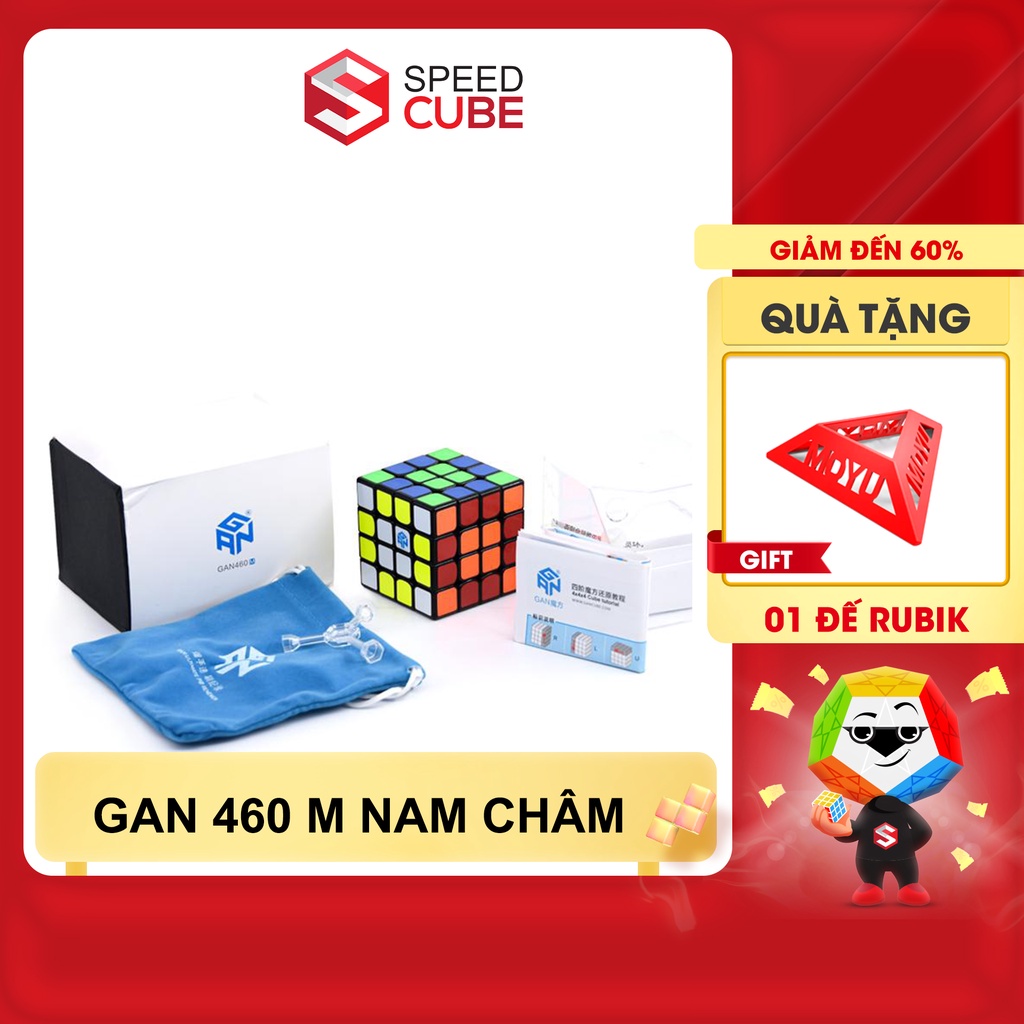 Rubik 4x4 GAN 460M Nam Châm Rubic 4 Tầng Chính Hãng Gan - Shop Speed Cube