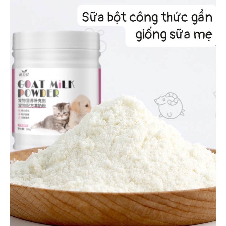 Sữa cho chó mèo GOAT MILK POWDER 280G - Bột sữa dê bổ sung canxi, vitamin, đạm, béo và khoáng