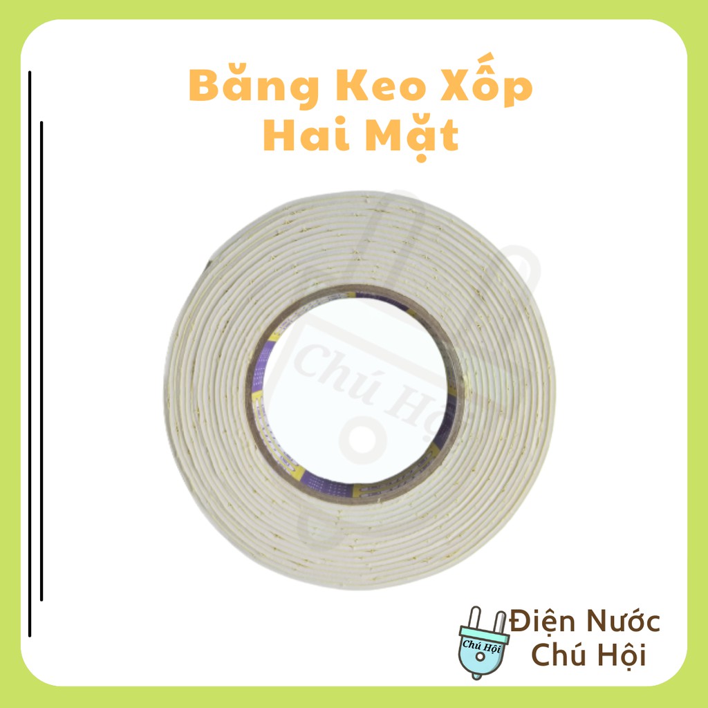 Băng keo xốp 2 mặt mút siêu dính 2F4 điện nước chú Hội