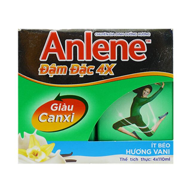 1 lốc Sữa Anlene pha sẵn đậm đặc 4X mới 110ml ( date 4/10/2021 )