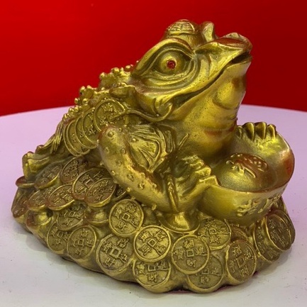 Thiềm Thừ Cóc Ngậm Tiền Cóc 3 chân Ôm Vàng Vật Phẩm Phong Thủy Tài Lộc Chiêu tài bằng đồng