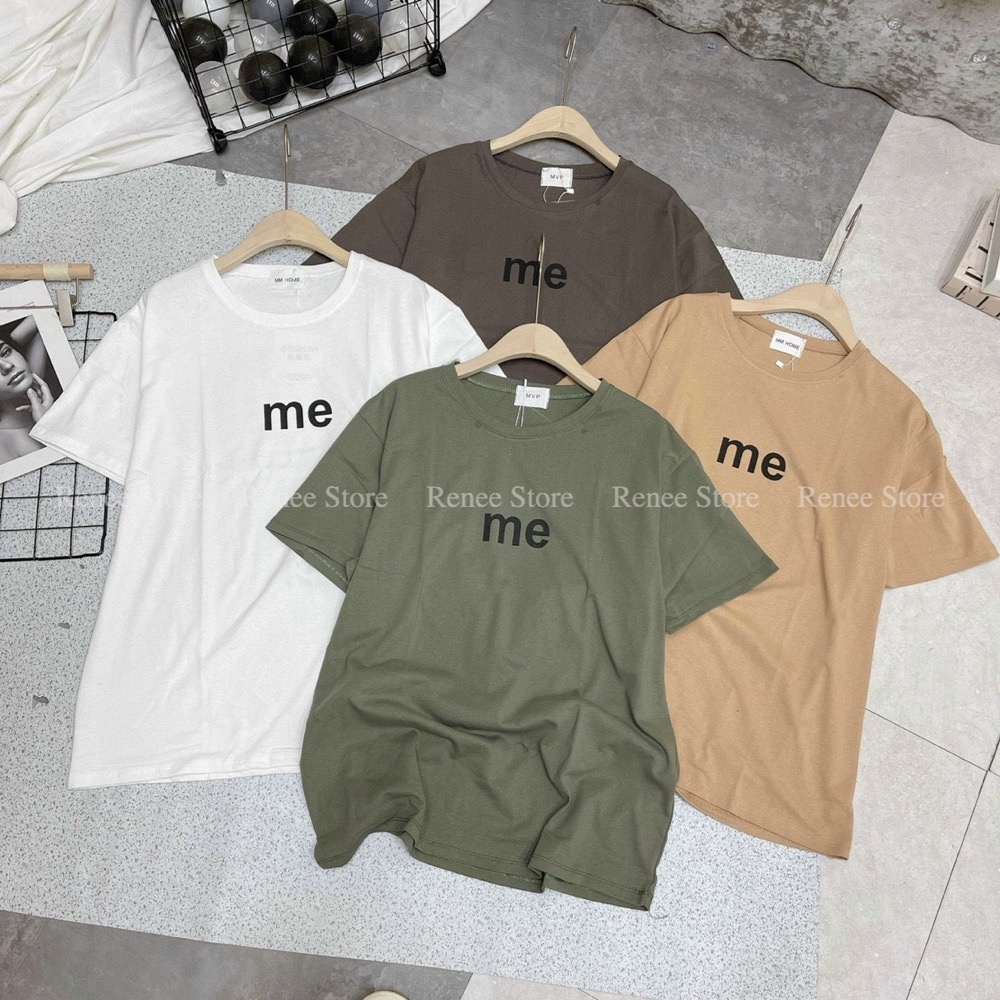 Áo phông áo thun form rộng RENEE nam nữ unisex freesize nhiều màu chữ Me - AT05
