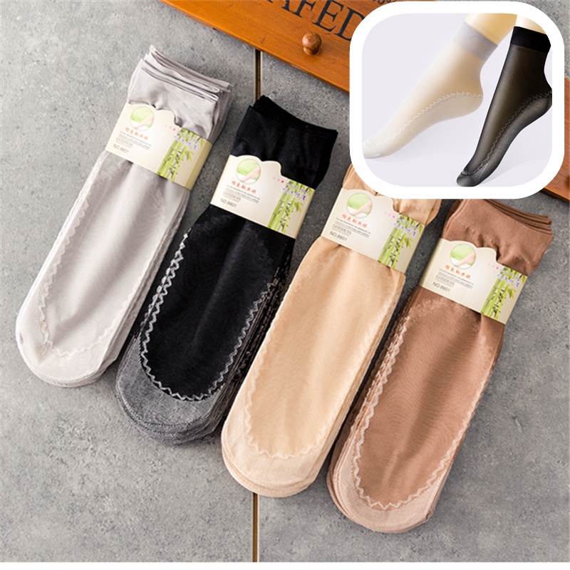 1 Đôi Tất Ngắn Thoáng Khí Chống Trượt Cho Nữ