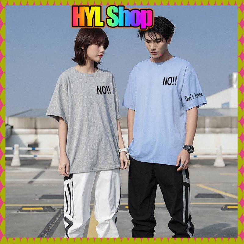 Áo Thun Tay Lỡ In Chữ NO Chất Liệu Cotton Siêu Thấm Hút Co Giãn 4 Chiều-HYL Shop Áo Thun Unisex HCM