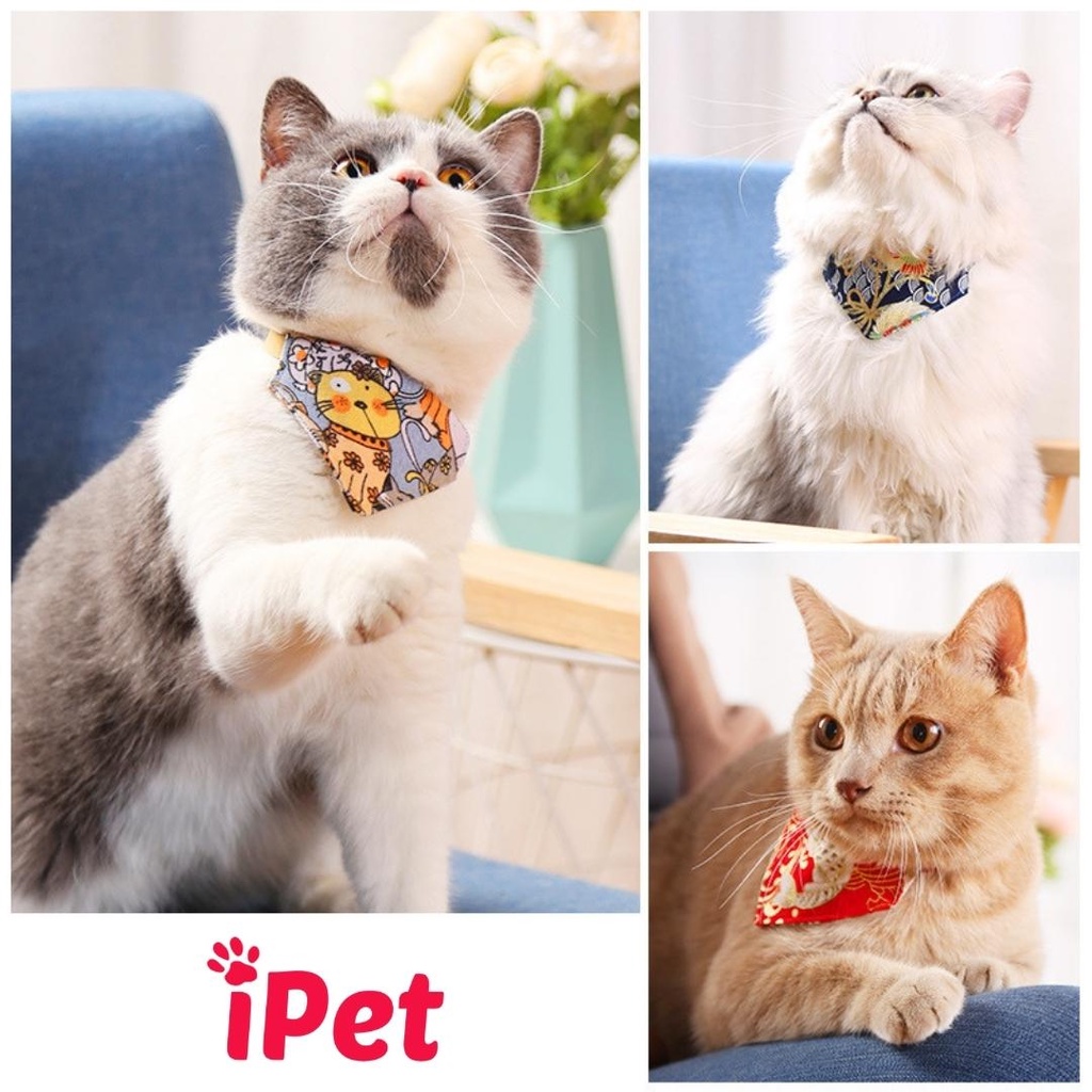 Vòng cổ chó mèo, Yếm quàng cổ hình tam giác dễ thương cho thú cưng - iPet Shop