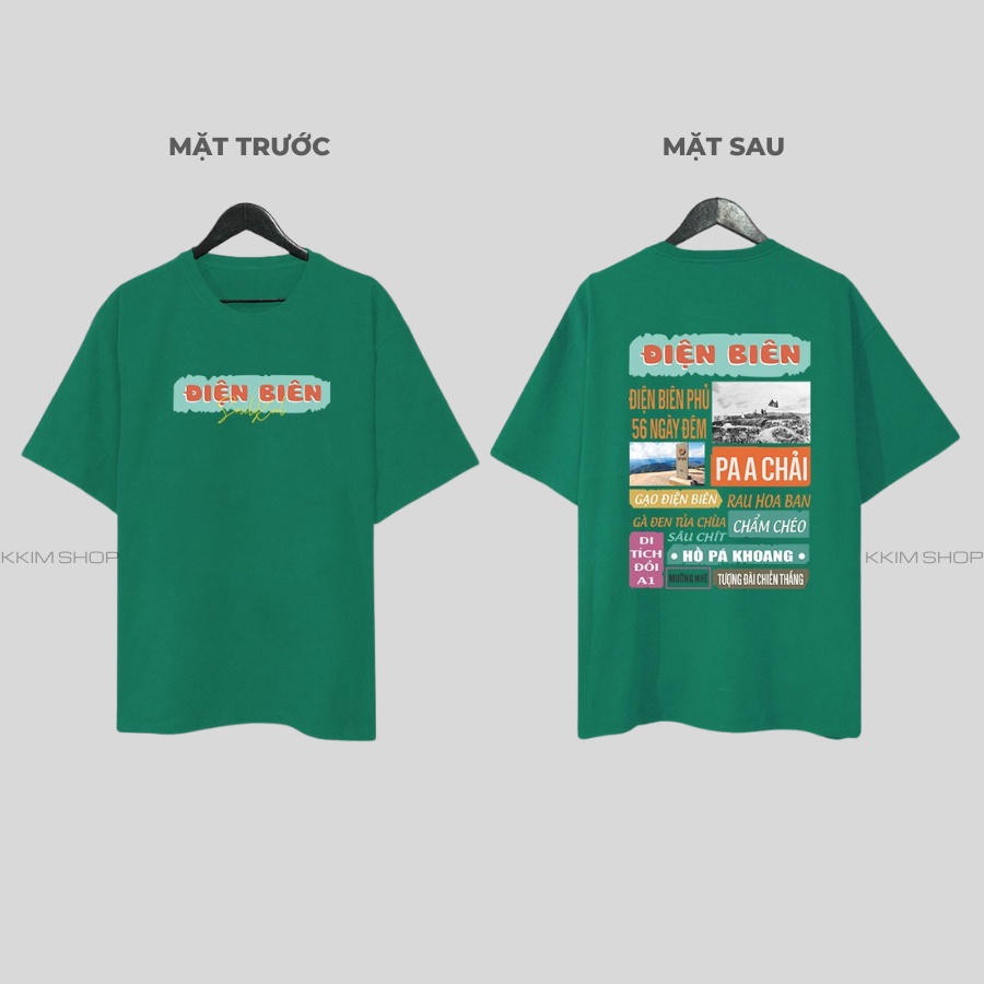 Áo thun tay lỡ ĐIỆN BIÊN, Áo phông 63 tỉnh thành Form rộng oversize, chất liệu Cotton KKIMSHOP