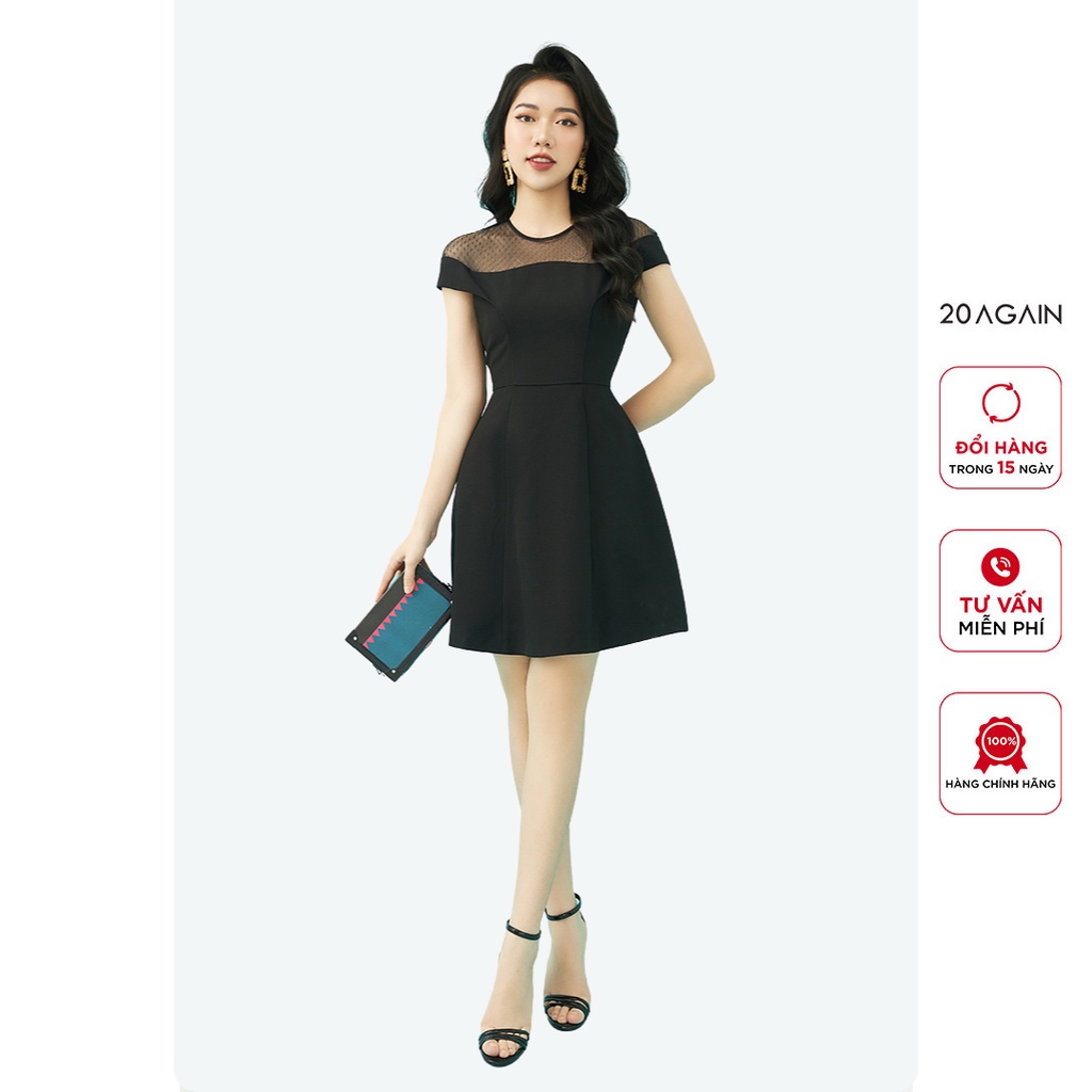 Đầm Xòe Phối Lưới 20AGAIN DEA1077