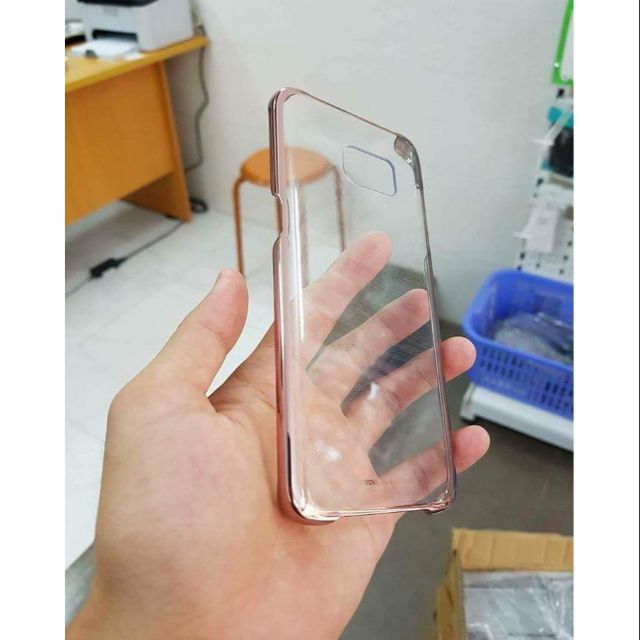 Ốp lưng clear cover chính hãng  samsung s7edge màu hồng