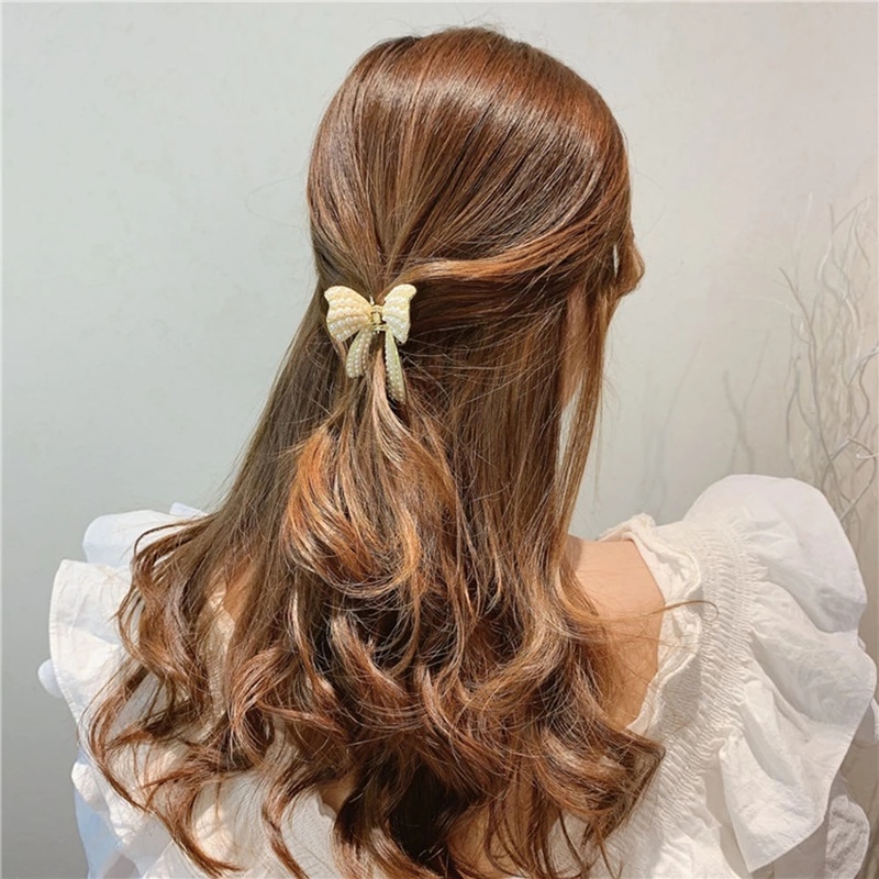 Kẹp Tóc Hình Bướm Đính Ngọc Trai Thời Trang