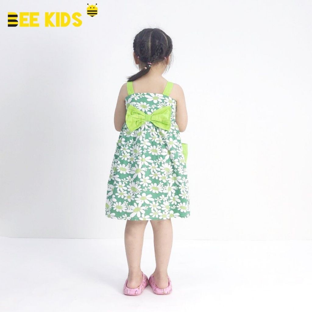 Váy Bé Gái Dáng Xòe Bee Kids Thiết Kế 2 Túi Dán Sườn Họa Tiết Nơ Cho Bé Gái (2 - 12 Tuổi) 7DC01709ST