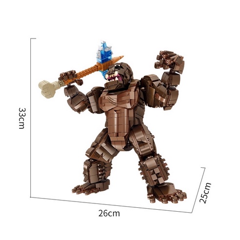 Lắp Ráp Lego Panlos 687002 - Xếp Hình Đại Chiến KINGKONG VÀ GODZILLA - Mô Hình KINGKONG 1803 Mảnh
