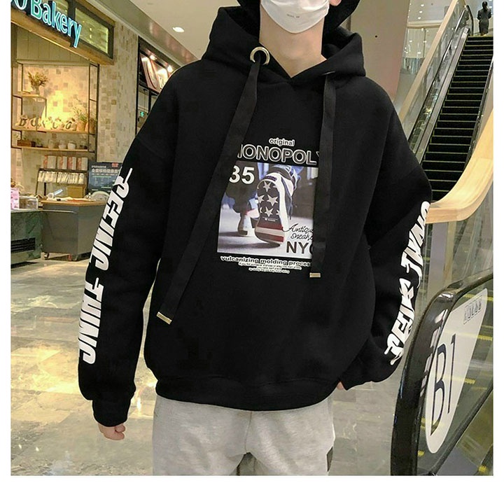 Áo hoodie có mũ nam nữ chất nỉ da cá mặc mát quanh năm - HOODIE15