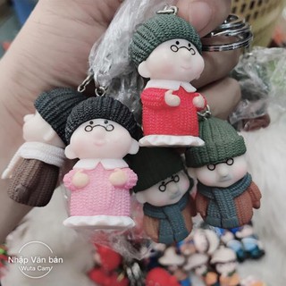Móc khoá ông bà cụ (nhựa cứng xịn)