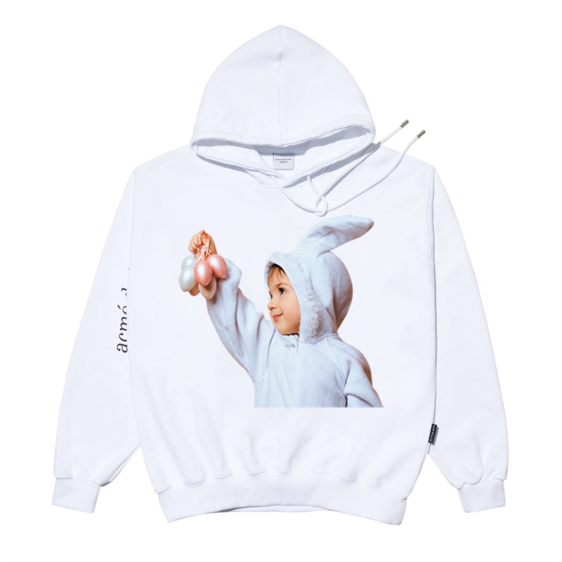ADLV Áo Hoodie Tay Dài Dáng Rộng In Hình Thỏ Thời Trang Cho Nam Và Nữ