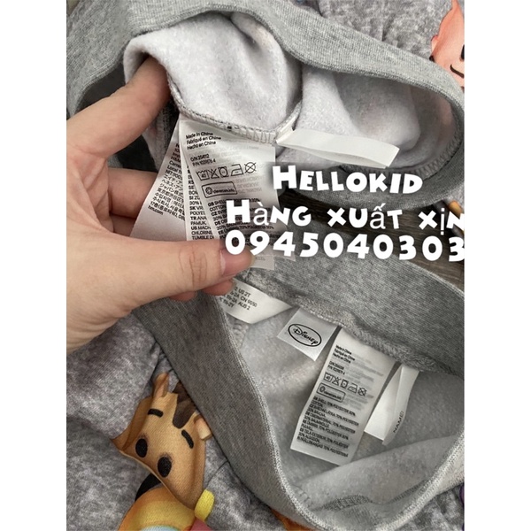 Bộ nỉ hoạt hình ngộ nghĩnh bé trai và bé gái ( fom to)