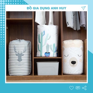 Túi vải đựng đồ quần áo chăn màn cỡ lớn có dây rút gấp gọn chống thấm Gia Dụng Anh Huy