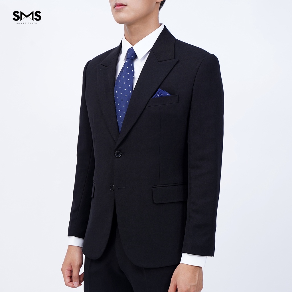 Vest nam đen, 2 khuy 2 túi, suits sartorial, chuẩn form Smart Suits