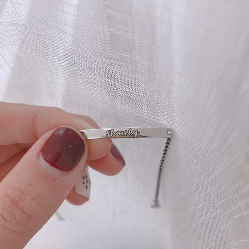 Vòng tay đôi Bạc 𝐊𝐡𝐚̆́𝐜 𝐭𝐡𝐞𝐨 𝐲𝐞̂𝐮 𝐜𝐚̂̀𝐮, Vòng đôi Bạc 925 khắc tên tình yêu, 𝐀̉𝐧𝐡 + 𝐕𝐢𝐝𝐞𝐨 𝐭𝐡𝐚̣̂𝐭 TUNA SILVER | BigBuy360 - bigbuy360.vn