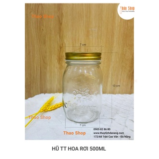{ hàng xinh] hũ thủy tinh hoa rơi 300ml - 500ml đựng saffron, mật ong....