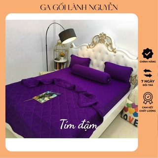 Ga giường thun lạnh Hàn Quốc nhiều màu trơn tông hồng tím - LanhNguyenShop