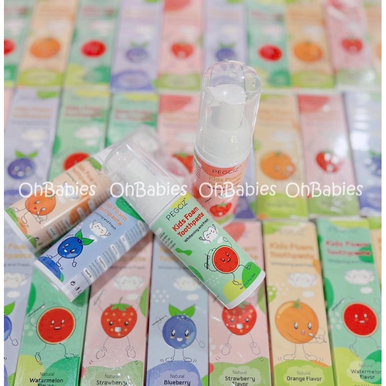 Kem Đánh Răng Chống Sâu Răng Cho Trẻ Em Dạng Bọt cho bé từ 2y PERCIZ tặng kèm bàn chải chữ U - Hàng Mĩ [OH BABIES]