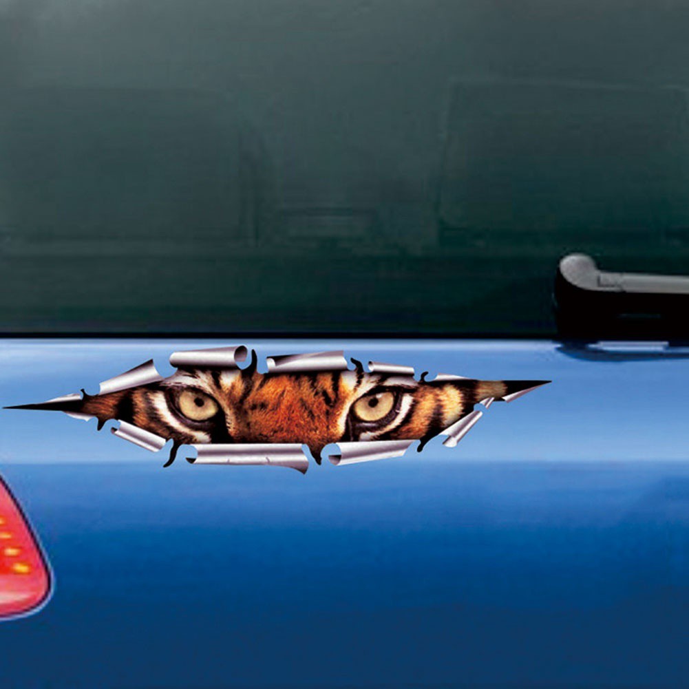 Decal dán trang trí xe ô tô hình đôi mắt hổ 3D đẹo mắt