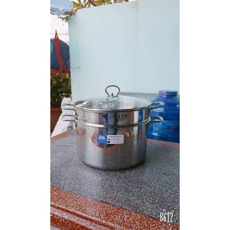 bộ nồi xửng inox đông á size 28cm