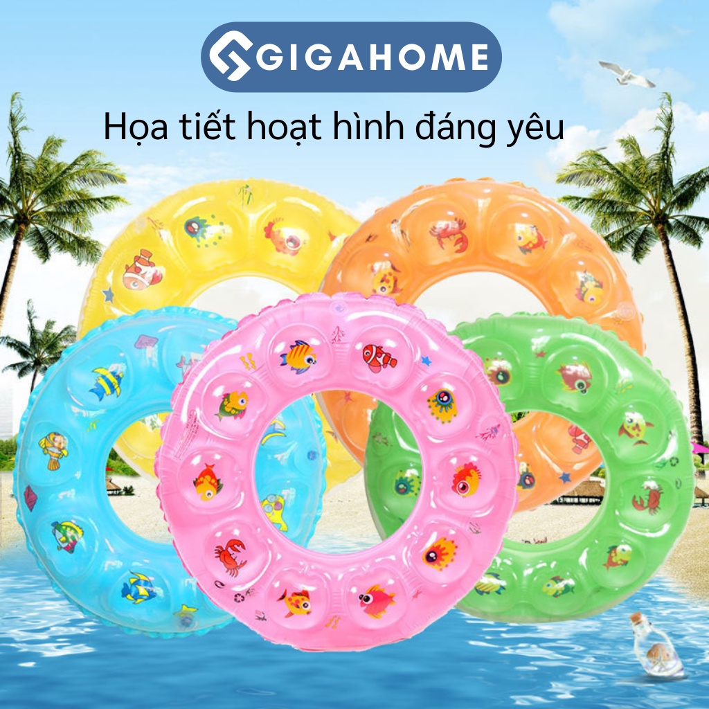 Phao Bơi Tròn Dày GIGAHOME Cho Bé Từ 5-8 Tuổi, Đường Kính 60cm 8550