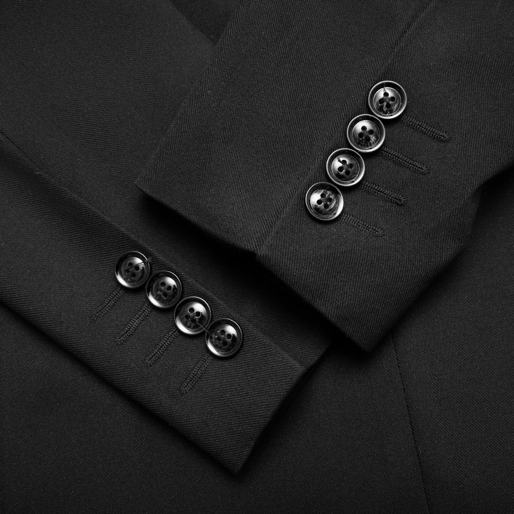 Áo khoác blazer nam form rộng hàn quốc màu đen, kem 2 khuy cài thương hiệu AZILA